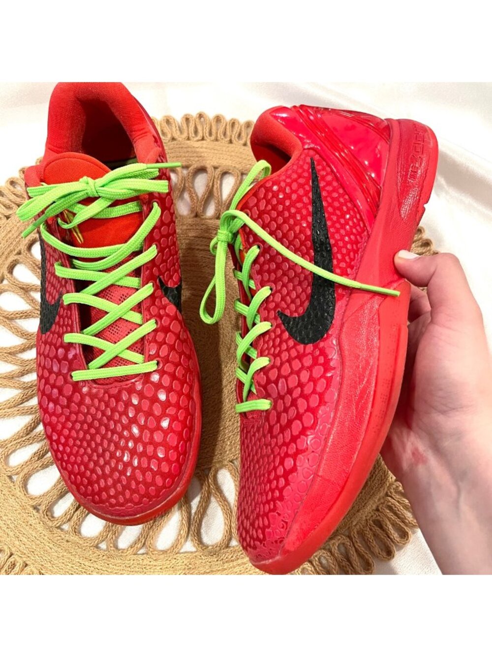 Nike Kobe 6 Protro Low Reverse Grinch Sneakers Size 10 Red Green